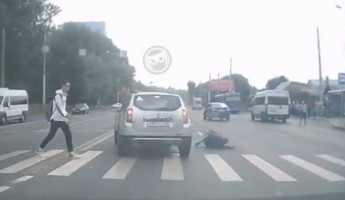 Отлетела в сторону: момент жесткого ДТП с пешеходом в Пензе попал на видео