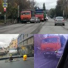 В Пензе образовалась пробка из-за аварии с грузовиком и легковушкой