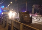 Берегите себя. На Терновском мосту в Пензе перевернулась легковушка