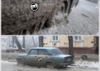 На Циолковского лучше машины не оставлять. В Пензе легковушка вмерзла в асфальт