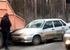 На улице Окружной в Пензе легковушка врезалась в грузовик. ВИДЕО