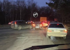 На окраине Пензы образовалась пробка из-за аварии с двумя легковушками