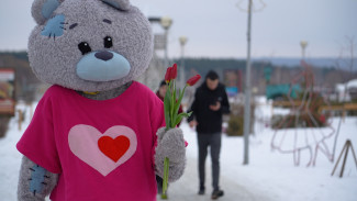 8 Марта по Спутнику прошел медведь с цветами