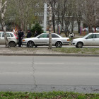 На проспекте Строителей в Пензе образовалась пробка из-за тройного ДТП
