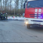 Автомобиль, полыхающий на газовой заправке в Пензе, попал на видео