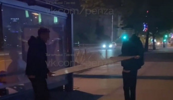 В центре Пензы подростки разбили остановочный павильон ради треш-видео