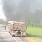 На трассе Тамбов – Пенза загорелся грузовик