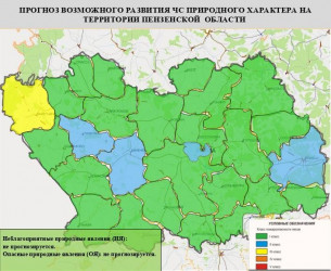 Третий класс пожарной опасности прогнозируется в Земетчинском районе Пензенской области