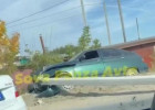 В пензенской Бугровке машина снесла фонарный столб. ВИДЕО