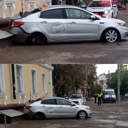 Пензенцы сообщают об аварии с легковушкой на улице Калинина