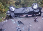 В Пензе во время жуткого ДТП иномарка слетела вниз с моста
