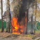 Опубликовано видео с места аварии в Пензе, где заживо сгорел человек