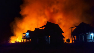 В селе под Пензой огонь уничтожил деревянный дом